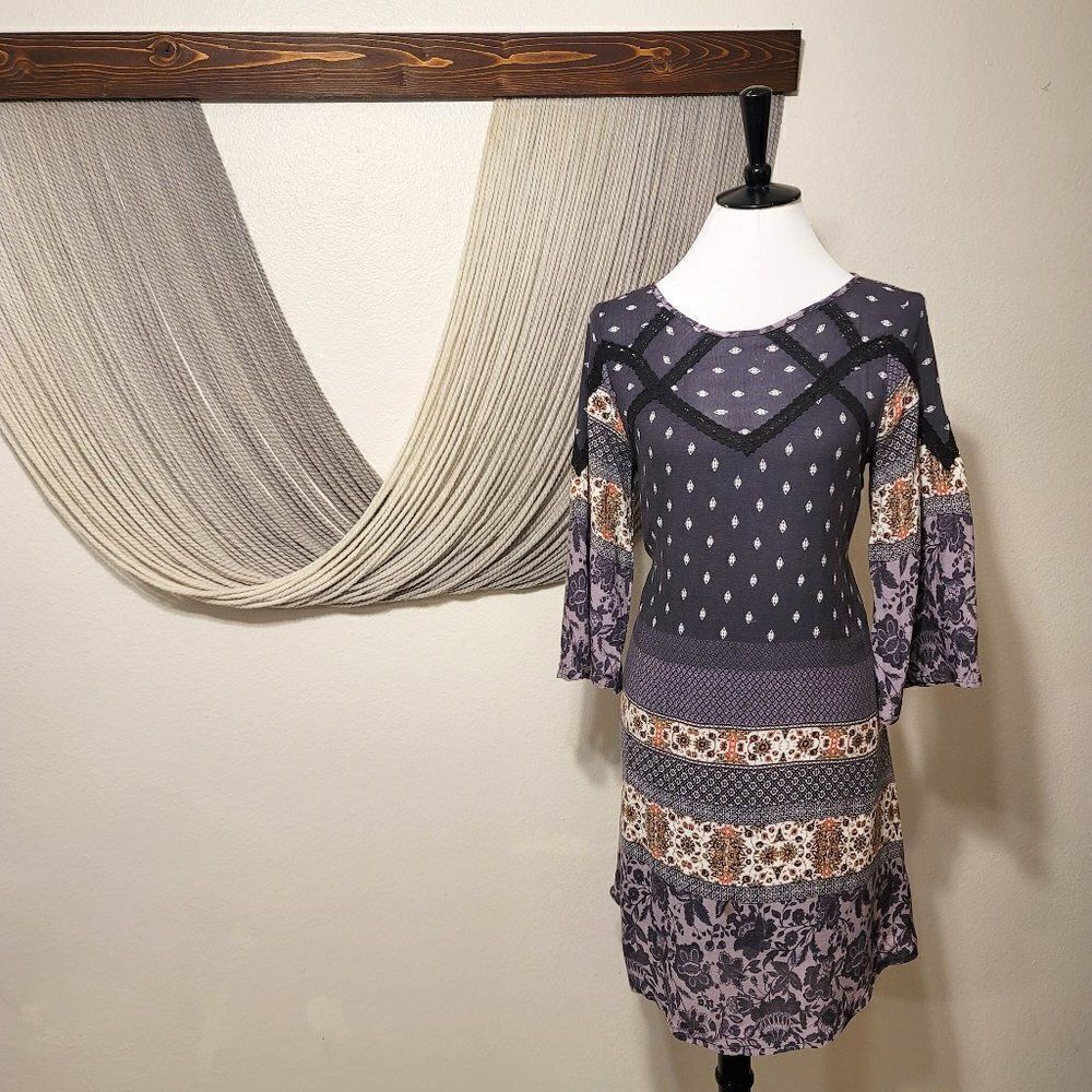 Alya Boho Patchwork Dress Sz M